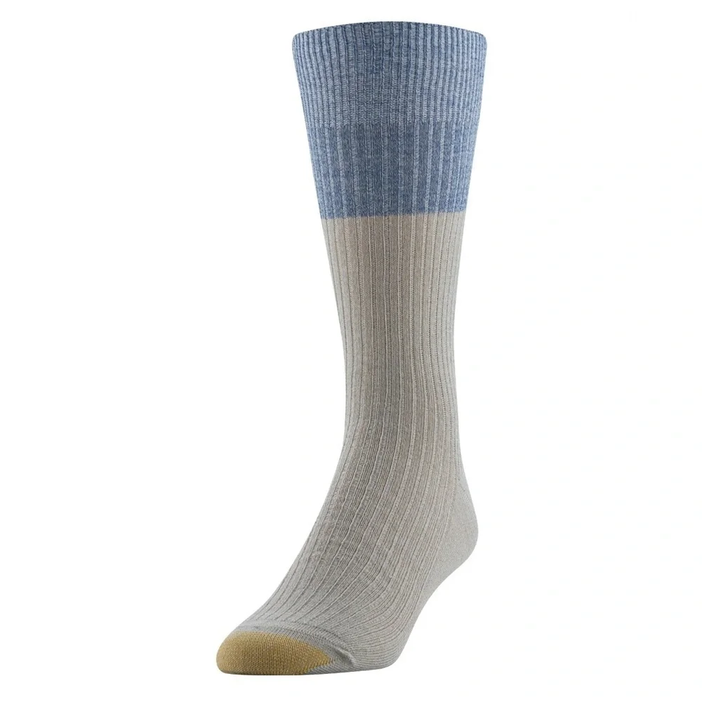 GoldToe Edition Mens Casual Rib Crew Socks Assorted, 6 Pack